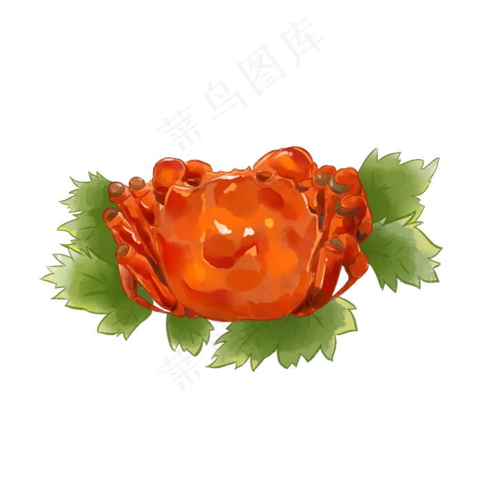 手绘水彩风格美食大闸蟹(2000X2000(DPI:300))psd模版下载
