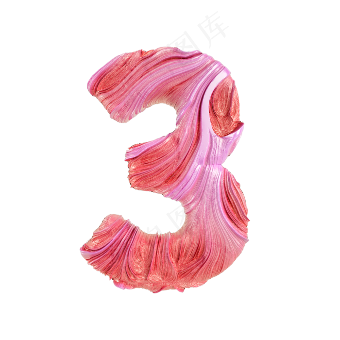 唯美倒计时数字3(2000*2000px 	      )
