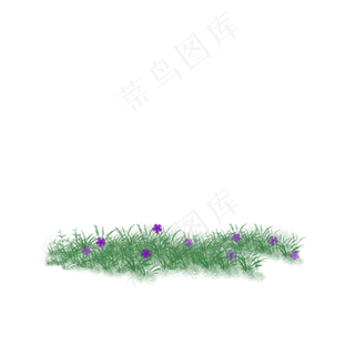 手绘清新紫色碎花花草