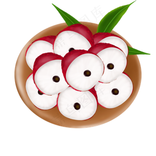 果水果果子荔枝半剥一盘