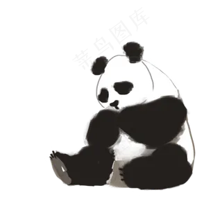 中国风手绘国宝熊猫免抠PNG素材 中国风手绘国宝熊猫免抠PNG素材