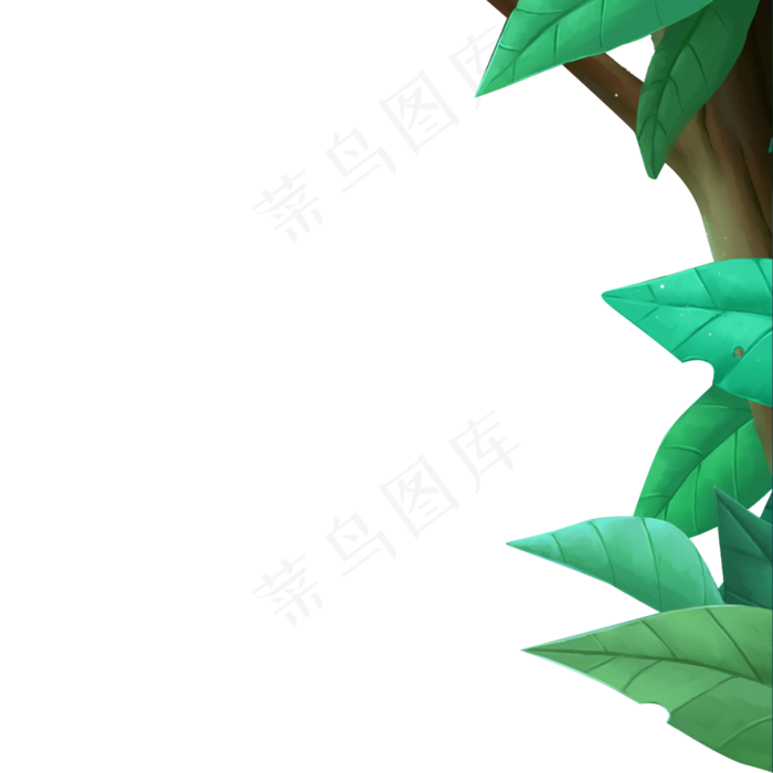 卡通春天绿植植物下载(2000*2000px 300 dpi )psd模版下载