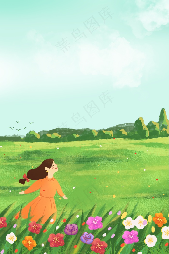 春分春暖花开奔你而来(3545*5315px 300 dpi )psd模版下载