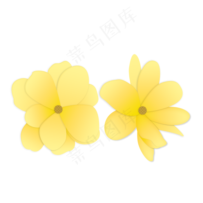 春天手绘植物小清新迎春花,免抠元素