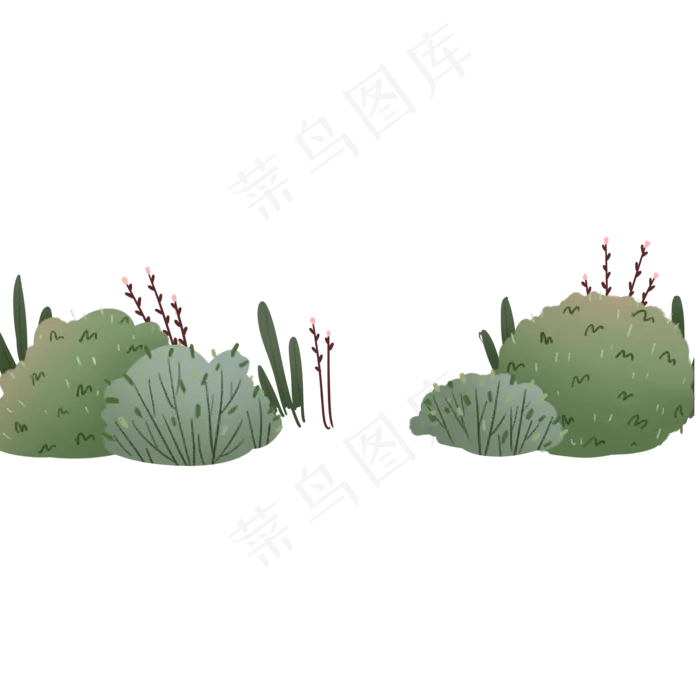 绿色植物灌木元素(2000X2000(DPI:300))psd模版下载
