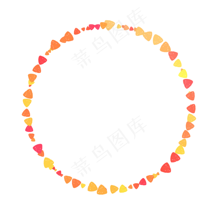 黄色三角蜡笔笔触环形边框(2000X2000(DPI:300))psd模版下载