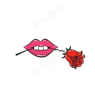 波普风卡通美艳艺术口红嘴唇浪漫