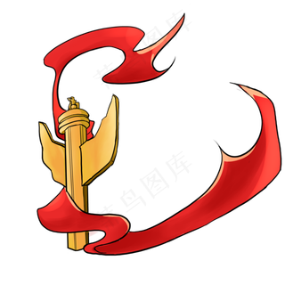 国庆节华表飘带,免抠元素