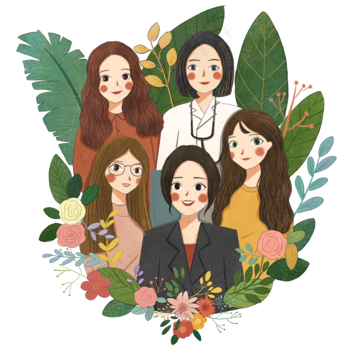 3月8日职业女性可爱美丽魅力PNG,免抠元素