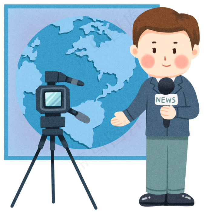 现场直播手绘插画