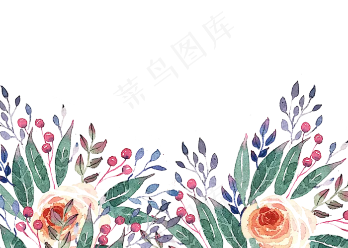 卡通水彩植物花朵(2800X2000(DPI:300))psd模版下载