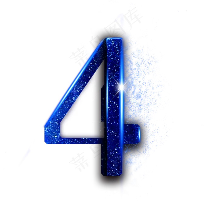 蓝色星空数字4(2000X2000(DPI:300))psd模版下载