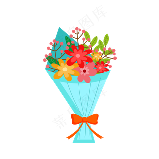 矢量手绘卡通花束