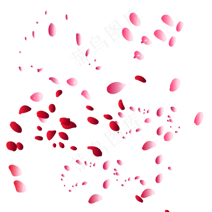 玫瑰花瓣漂浮(4168*4168px 300 dpi )ai矢量模版下载