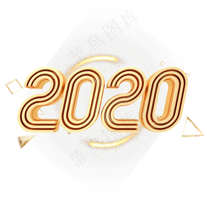 2020新年鼠年金属立体字(3000X3000(DPI:300))psd模版下载