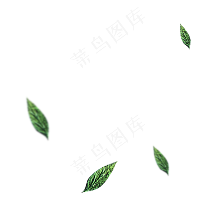 四片绿色叶子(2000X2000(DPI:300))psd模版下载
