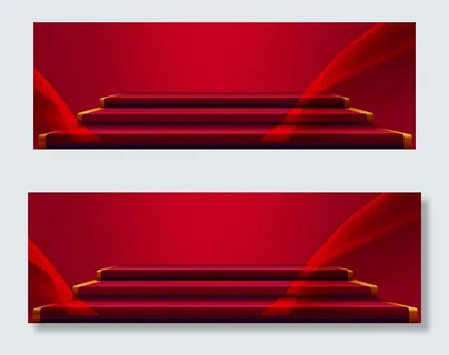 红色喜庆阶梯背景模板