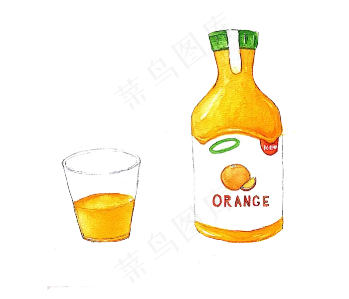 彩色夏日果汁饮料装饰图,免抠元素(3500X3000(DPI:200))psd模版下载