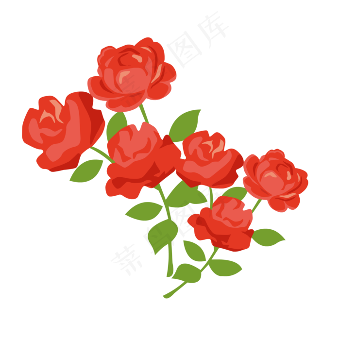 玫瑰花PNG(2000*2000px 300 dpi )ai矢量模版下载