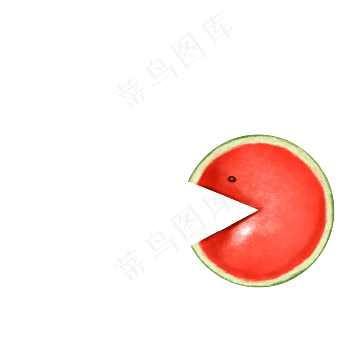 红色新鲜水果果蔬创意吃豆人西瓜(2000X2000(DPI:300))psd模版下载