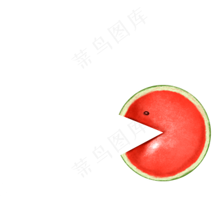 红色新鲜水果果蔬创意吃豆人西瓜