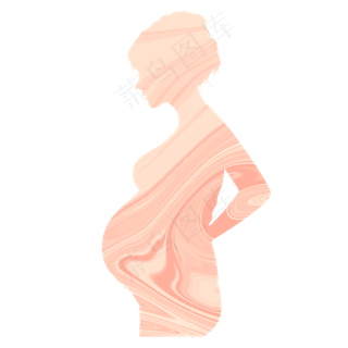 母亲节怀孕女性人物剪影