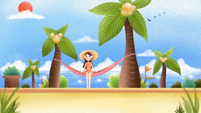 毕业季夏日旅行小女孩