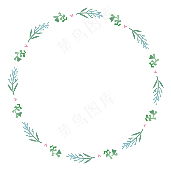 淡雅植物环形装饰边框(3000X3000(DPI:300))psd模版下载
