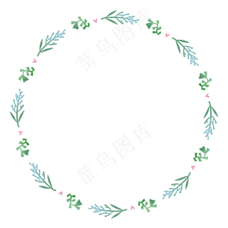 淡雅植物环形装饰边框