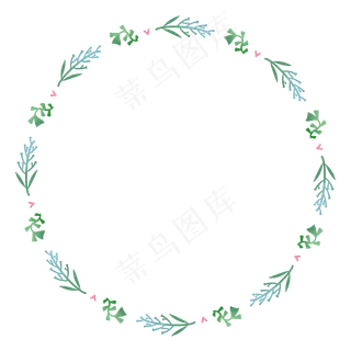 淡雅植物环形装饰边框