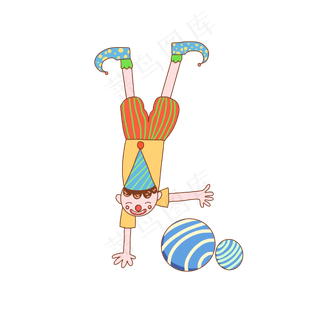 愚人节小丑倒立可爱马戏团PGN