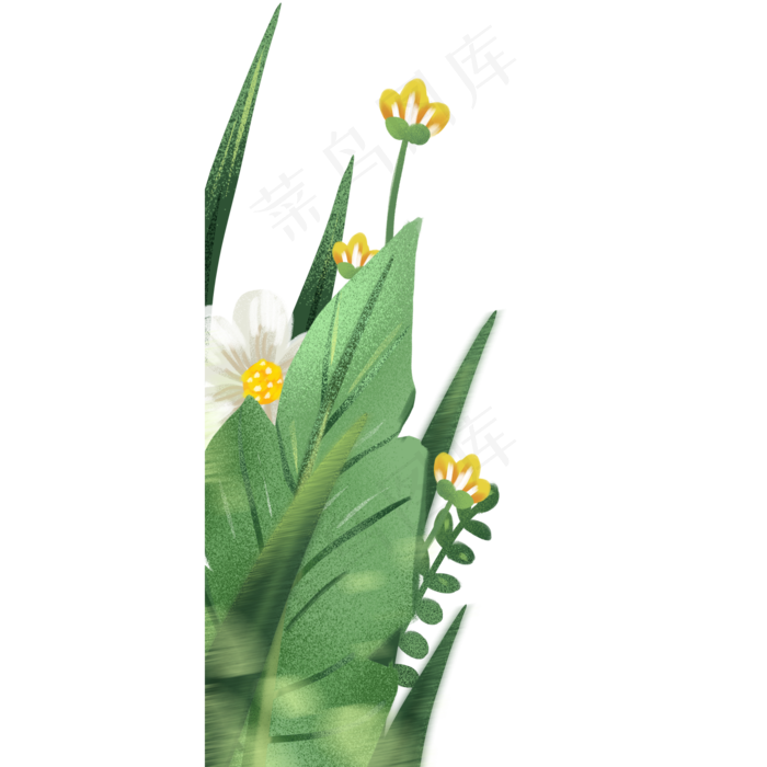 绿色创意植物叶子元素(2000X2000(DPI:300))psd模版下载