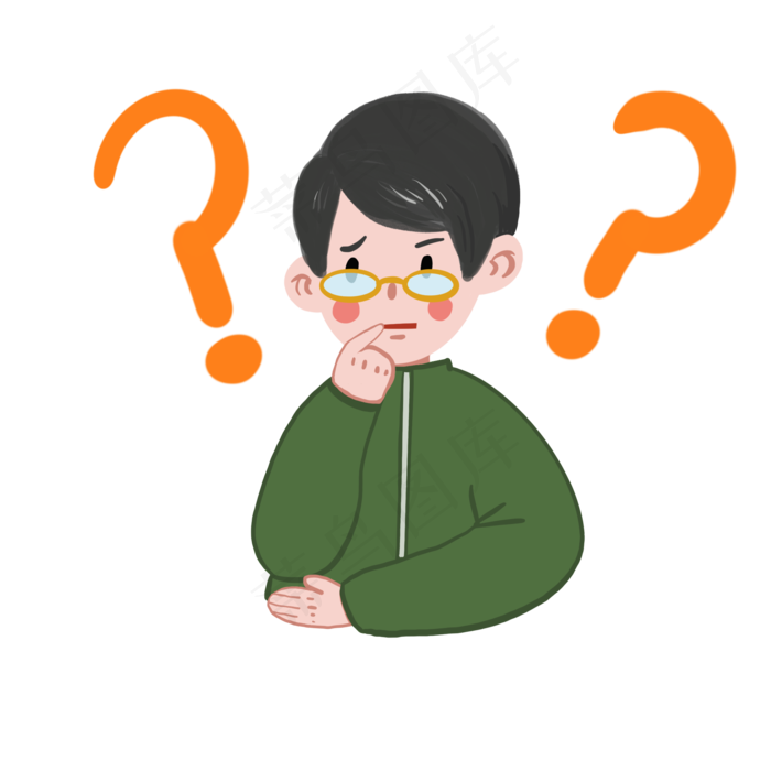 思考人物思考的男孩,免抠元素