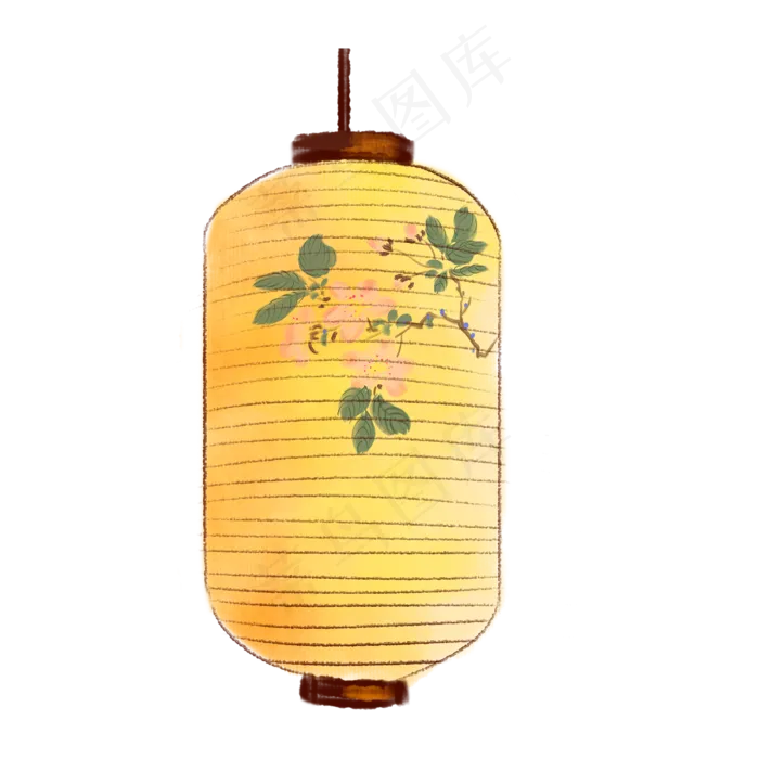 水墨花朵灯笼(2000X2000(DPI:300))psd模版下载