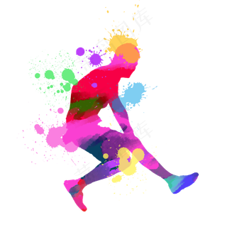 奔跑运动人物剪影