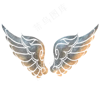 线条装饰仿真游戏翅膀,免抠元素