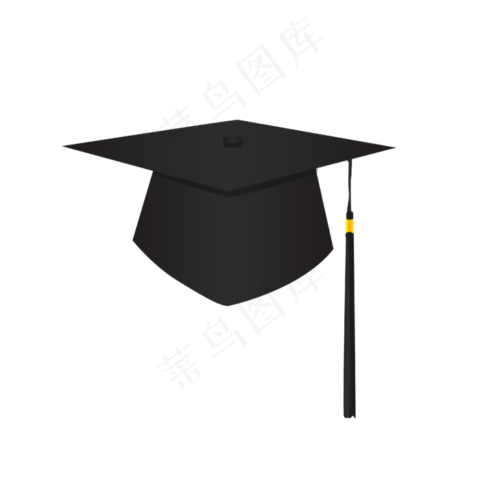 矢量免扣卡通博士帽