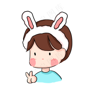 520情侣头像兔子耳朵男生头像