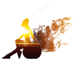 运动健身瑜伽yoga舞蹈美女动作元�,免抠元素