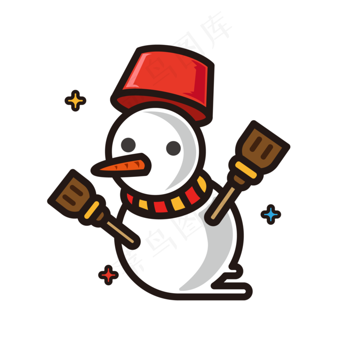 奔跑吧雪人,免抠元素(2000*2000px 300 dpi )