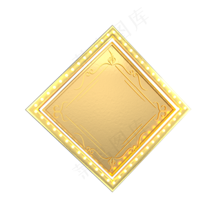 金色风格金色菱形,免抠元素