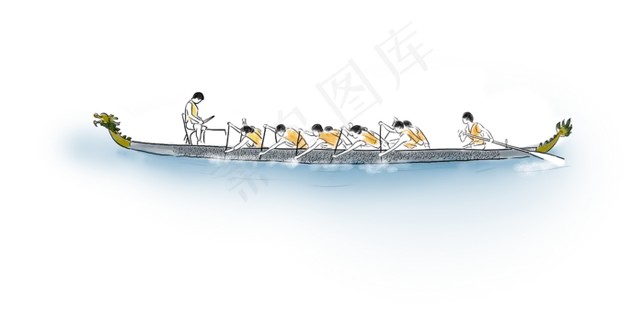 端午节手绘赛龙舟素材,免抠元素
