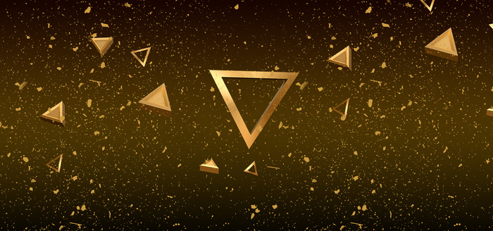 双12狂欢节三角几何金色banner