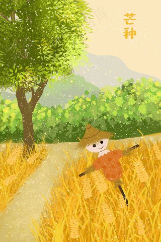 暖色系稻草人夏季芒种
