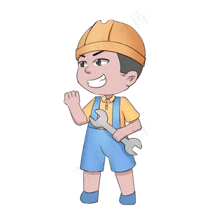 卡通劳动节扁平系职业人物之工人