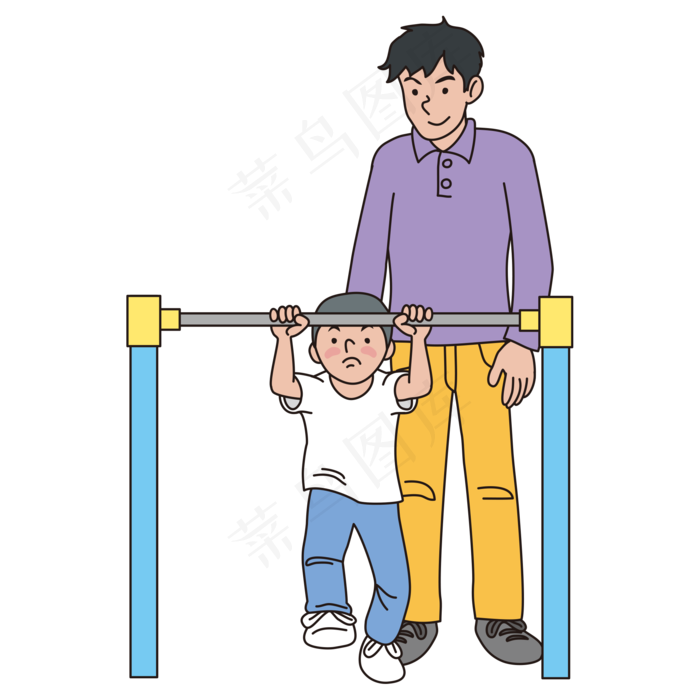 父亲节彩色卡通手绘父亲形象