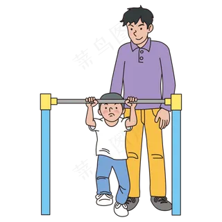 父亲节彩色卡通手绘父亲形象