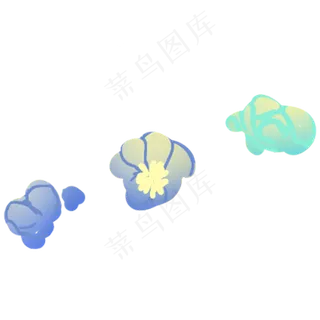 蓝色蓝绿色黄色唯美花朵