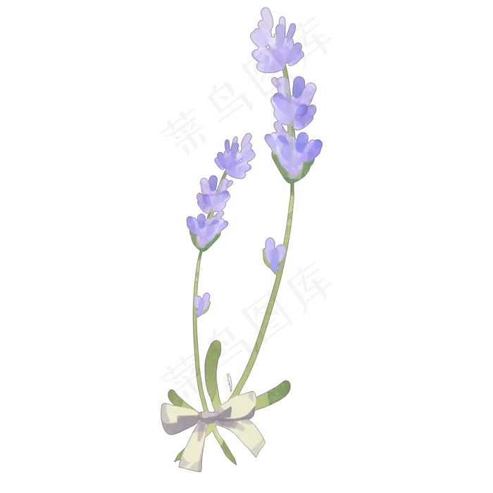 薰衣草蝴蝶结png免抠(2000X2000(DPI:300))psd模版下载