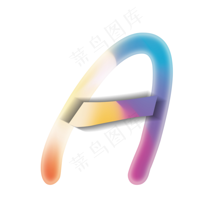 创意卡通渐变字母A